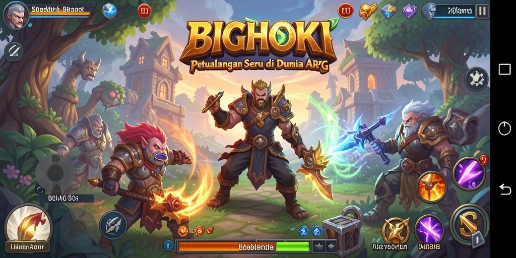 Screenshot gameplay yang menunjukkan pertarungan mendebarkan di dunia BIGHOKI.