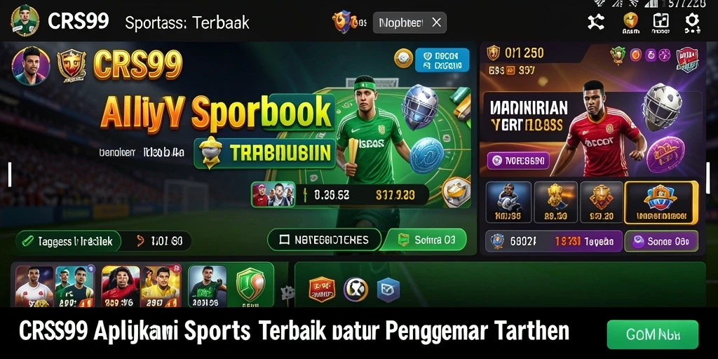 Screenshot menampilkan antarmuka pengguna CRS99 dengan opsi taruhan olahraga.