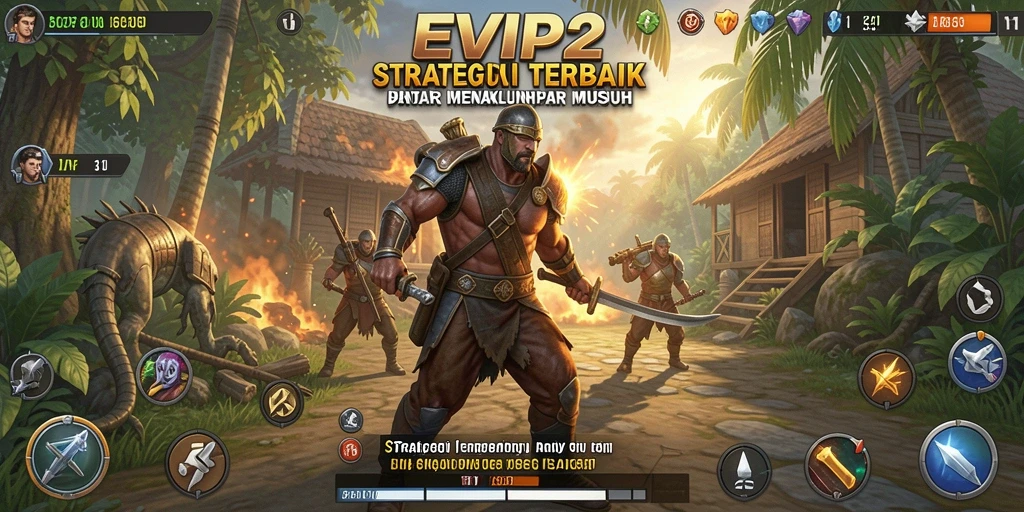 Tangkapan layar gameplay EVIP2 menunjukkan pertempuran strategi intens.