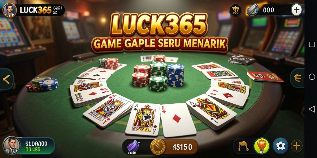Tampilan gameplay seru dalam LUCK365 saat bermain Gaple.