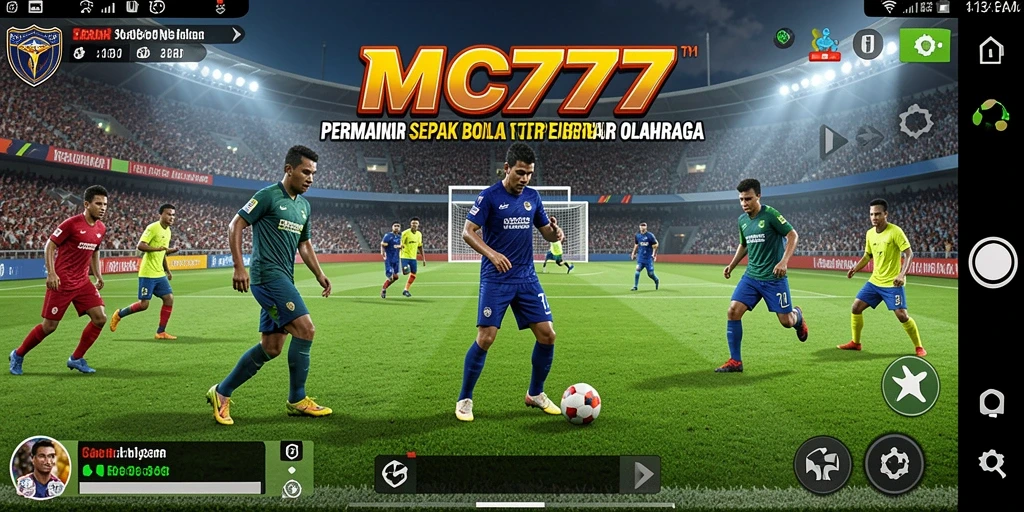 Tampilan gameplay <strong>MC777</strong> yang mendebarkan dan realistis dalam aksi sepak bola.