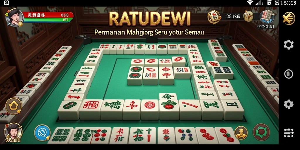 Screenshot gameplay RATUDEWI menampilkan keseruan bermain Mahjong.