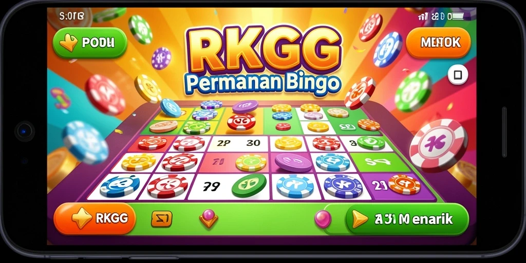 Screenshot main permainan bingo RKGG yang seru dan penuh warna.