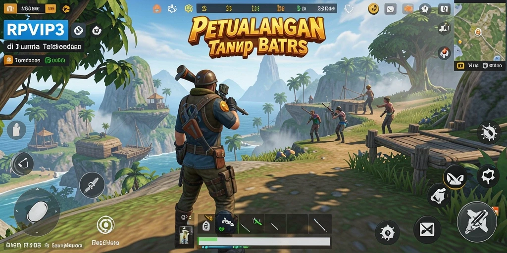 Screenshot gameplay RPVIP3 menampilkan petualangan seru di dunia terbuka.