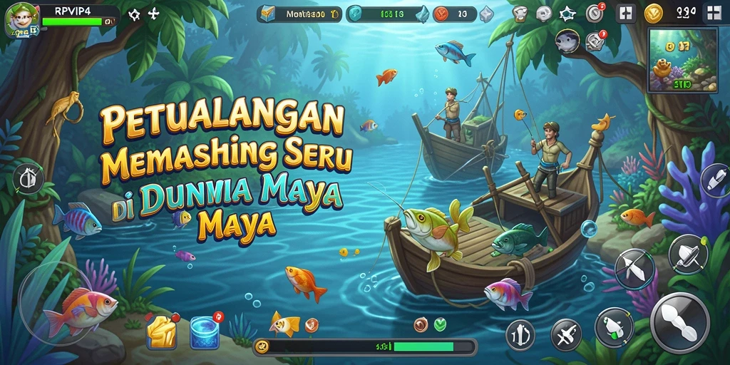 Tampilan gameplay RPVIP4 dengan pengalaman memancing yang seru.