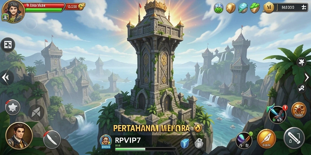 Tampilan gameplay Tower Defense yang menakjubkan dari RPVIP7.