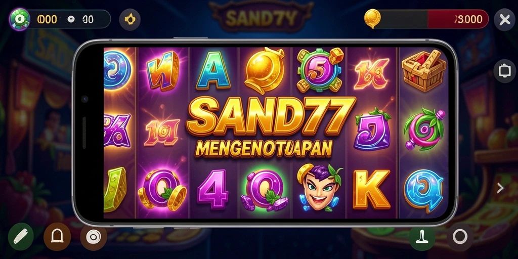 Tampilan gameplay Slot SAND77 yang memukau dan penuh warna.