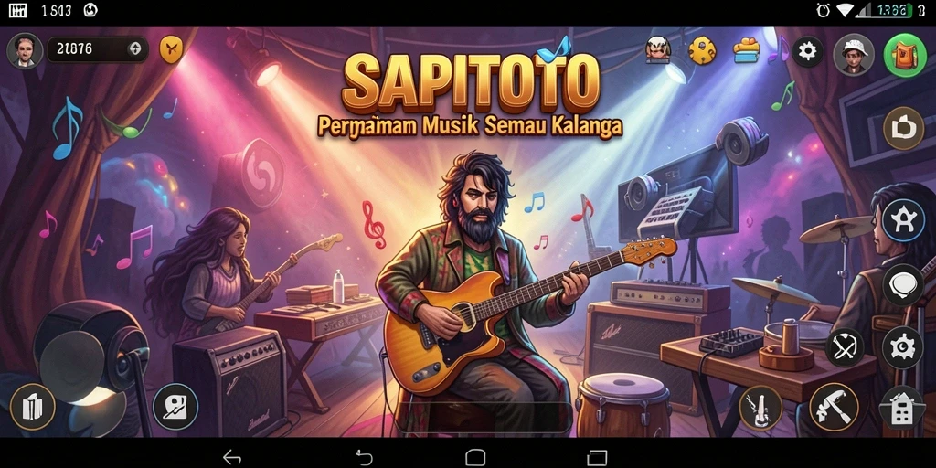 Screenshot SAPITOTO menampilkan gameplay musik yang seru dan interaktif.