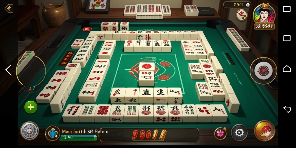 Tampilan gameplay seru di TOPDOMINO dengan Mahjong yang menantang.