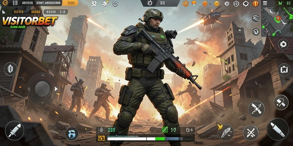 Tampilan gameplay VISITORBET dengan pertarungan seru dan grafis menakjubkan.